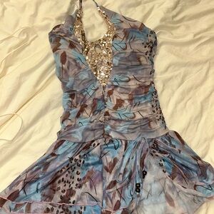 Chic Multicolor Halter Dress